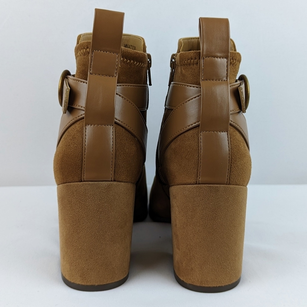 Vionic Tenley Ankle Boot Suede Leather Mid Shaft Zip Closure Toffee 9M NIB - Picture 8 of 15